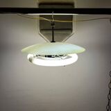 Lampe à suspension Lightolier, années 50, Italie, Space Age, milieu du siècle, fluorescente