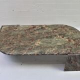 Vintage green and red marble coffee table