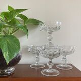 4 coupes à champagne en cristal taillé