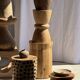 Table d'appoint ou tabouret circulaire en suar H51 D35