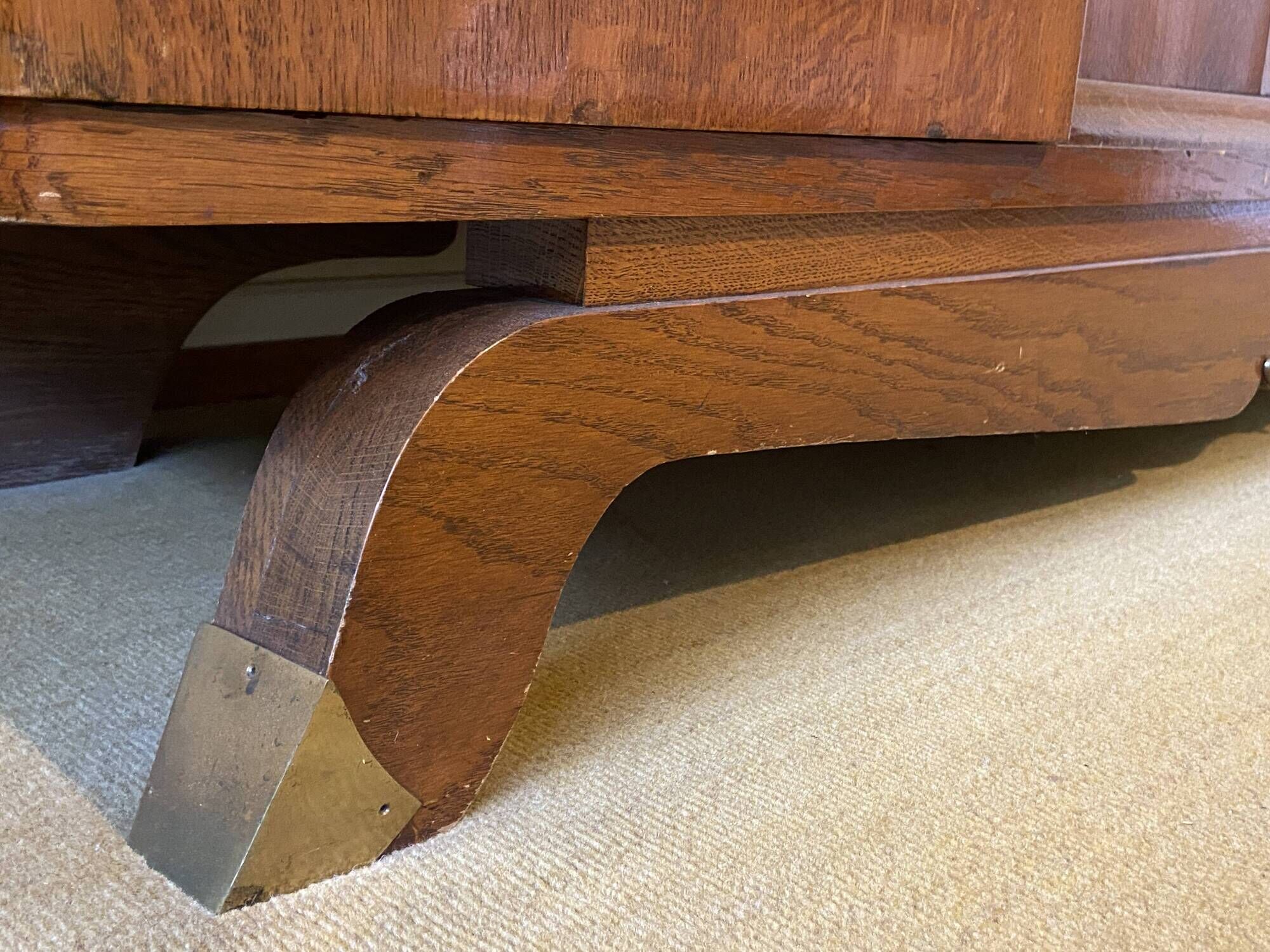 Mid-century vintage Scandinavian 1950s Art Deco Parisian sideboard oak wood