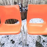 Paire de chaises orange enfant