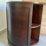 Art Deco rotating round bar in two-tone wood