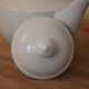 White ceramic teapot with glaze – Round shape and matching lid