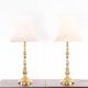 Pair of large brass lamps