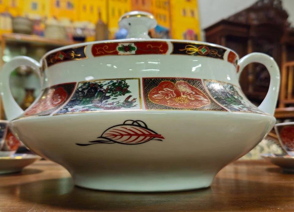 Cocema tea service fès morocco, imari decoration, 13 pieces – 1960s