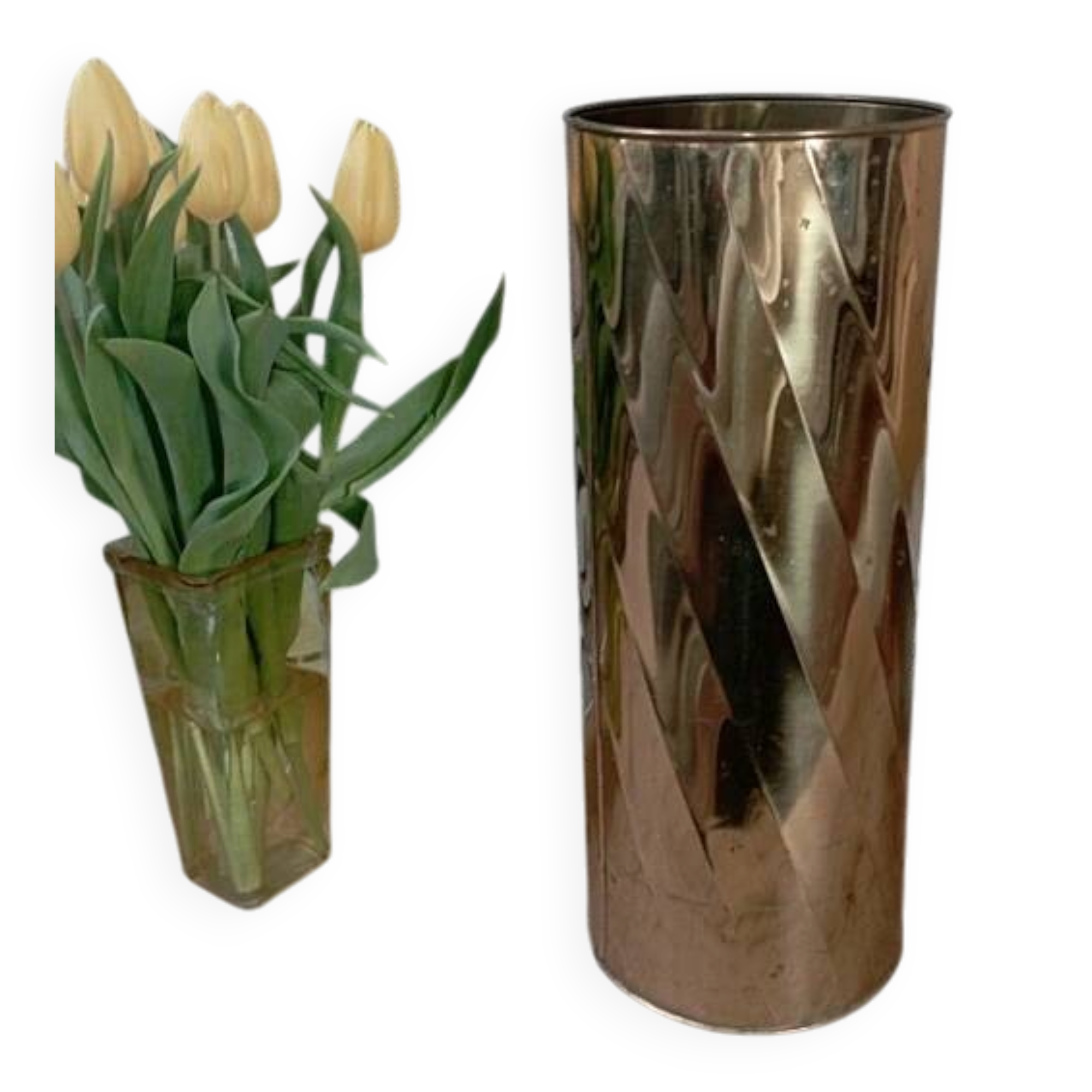 Vintage brass umbrella stand