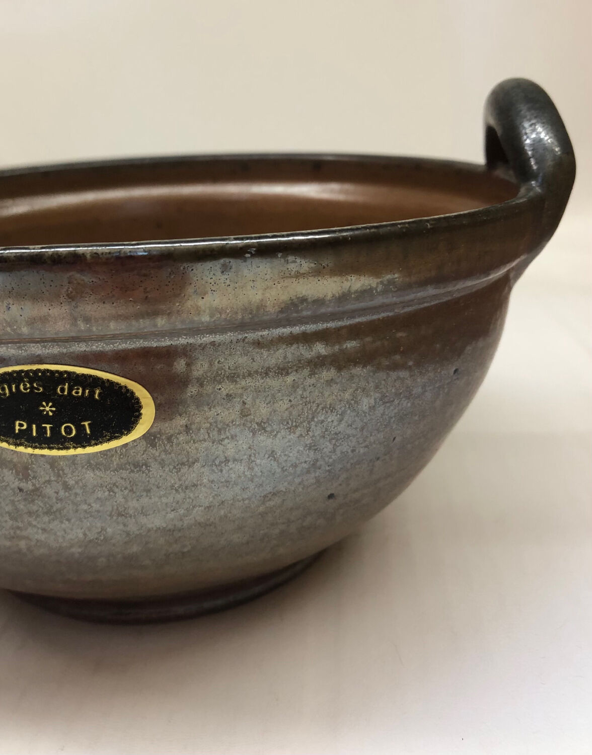 Belgian stoneware dish signed