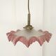 White & pink glass suspension scalloped early twentieth century