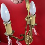 Pair of Louis XVI style wall lights, gilded bronze