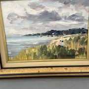 “Dune at Colleville” — old French marine, oil on canvas signed
