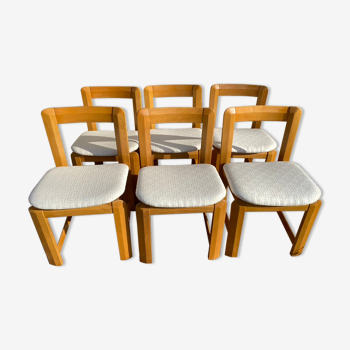 6 vintage chairs Scandinavian design Guilleumas