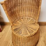 Fauteuil corbeille enfant en osier