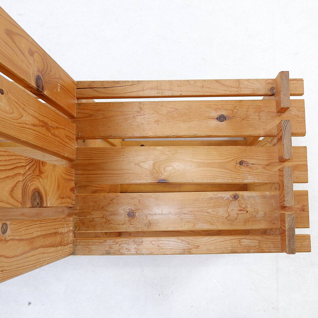 Vintage pine staircase shelf bookcase - Maison Regain style
