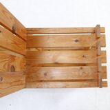 Vintage pine staircase shelf bookcase - Maison Regain style