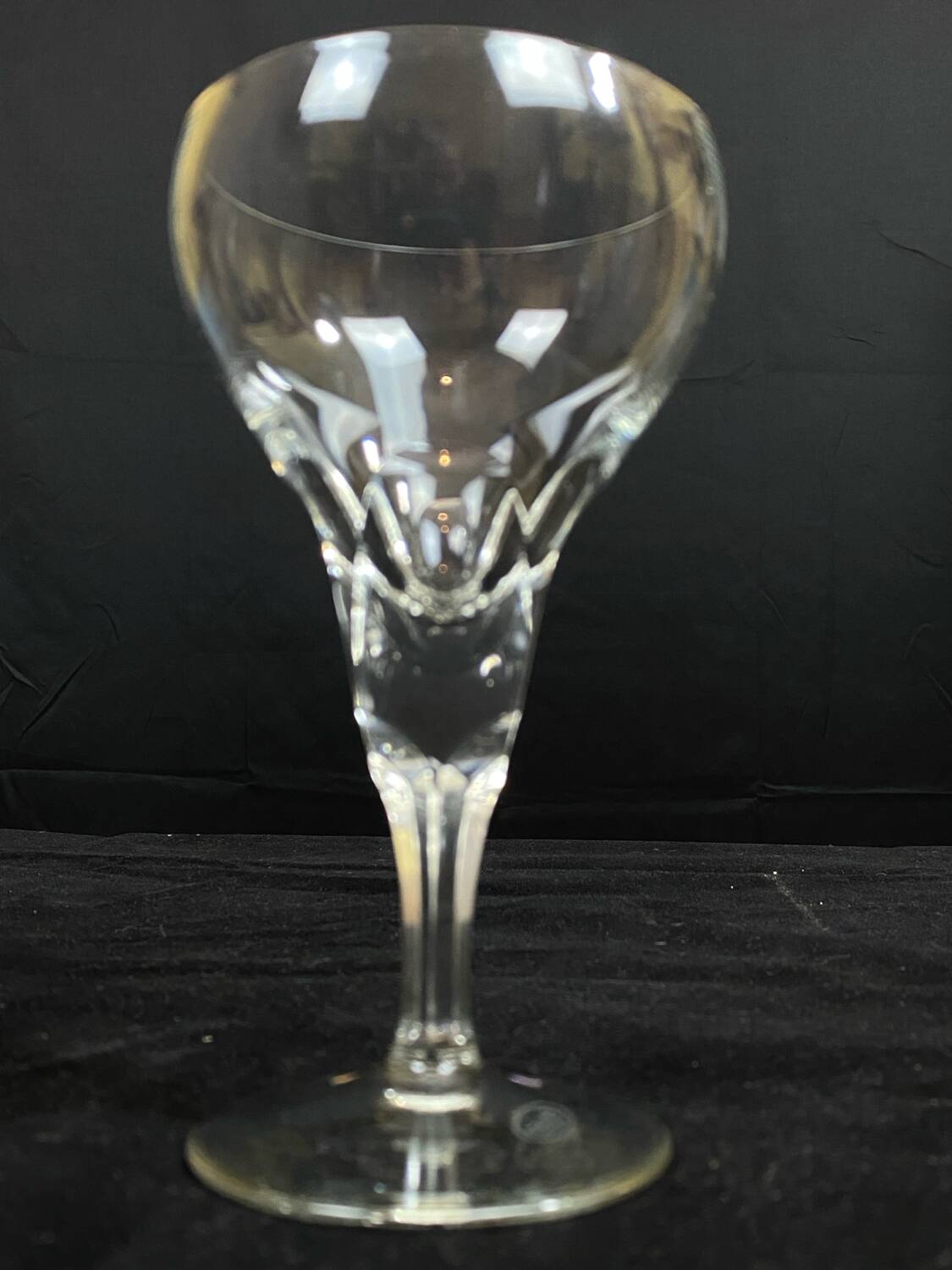 set of 6 antique cut crystal wine glasses in tulip shape from the pres