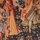 tapestry depicting a mille-feuille and a village festival "Concert"