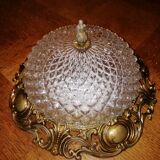 Ghidini 50s glass and bronze art deco ceiling light