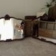 Pair of large antique Rococo style Louis XV mirrors in carved solid wood.