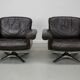Pair of Vintage De Sede DS-31 Swivel Armchairs in Brown Leather