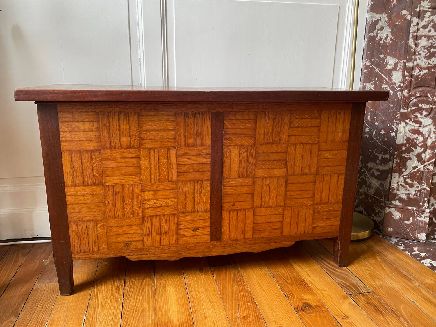 Solid oak toy chest