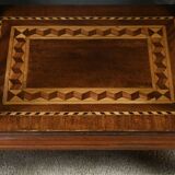 Rare small marquetry display cabinet, louis xvi style – mid 19th century