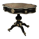 Table violonnée en marqueterie Boulle, époque Napoléon III – Milieu XIXe