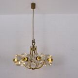 Lustre en laiton & fleurs Simon & Schelle.