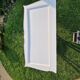 Large antique white wooden headboard, 190 cm wide.