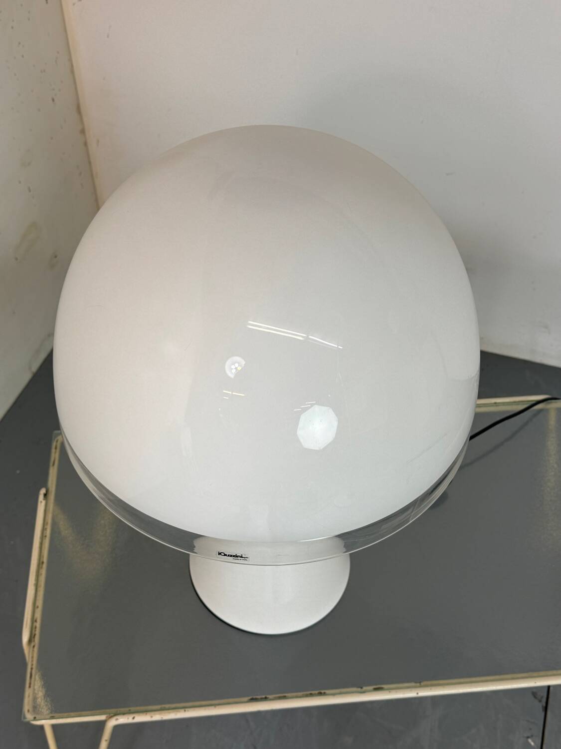 Modernist Italian Space Age Mushroom Shape Table Lamp by Harvey Guzzin