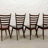 'Quattro Colori' Teak and Leatherette Dining Chairs