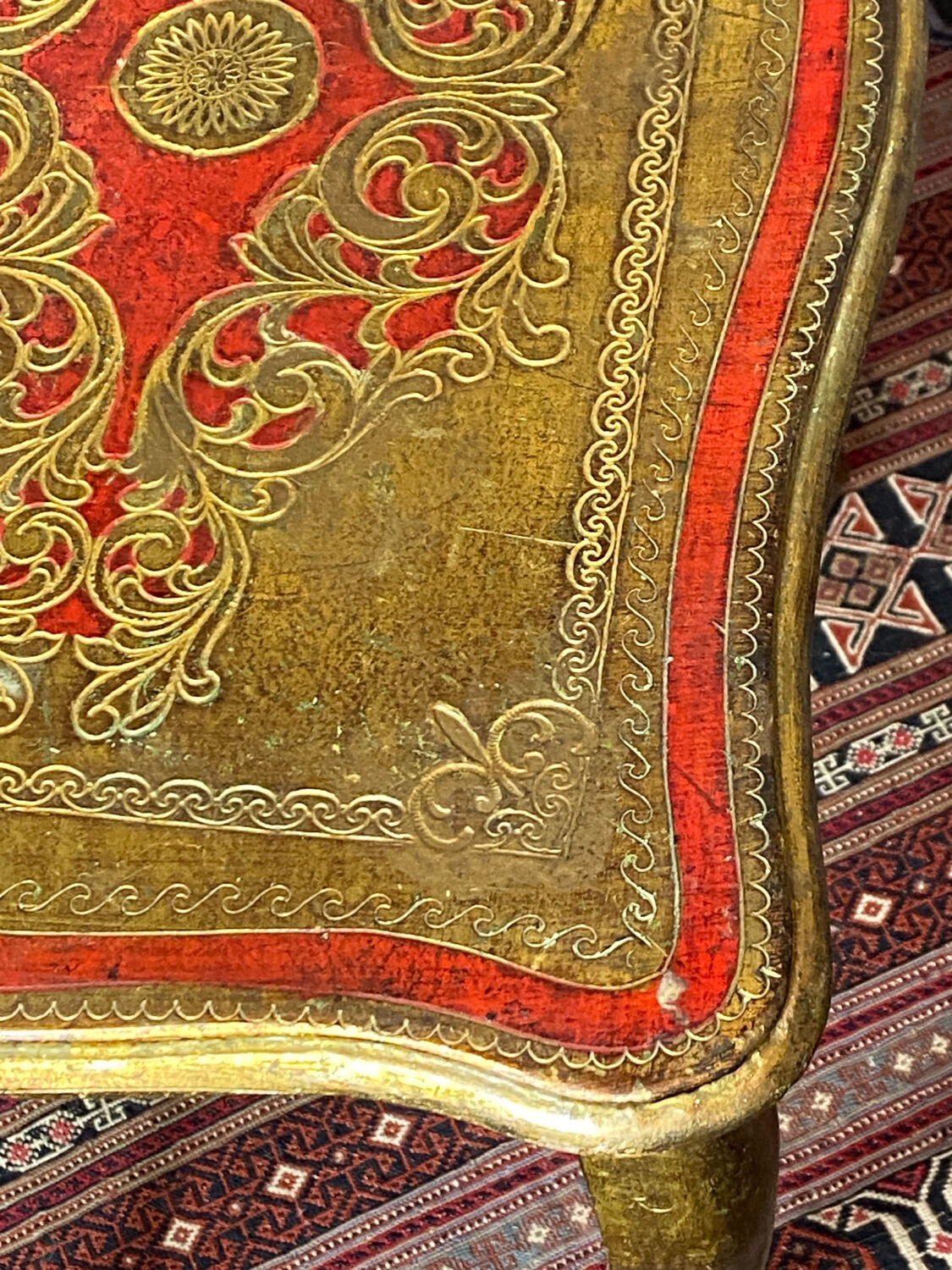 Florentine wooden side table