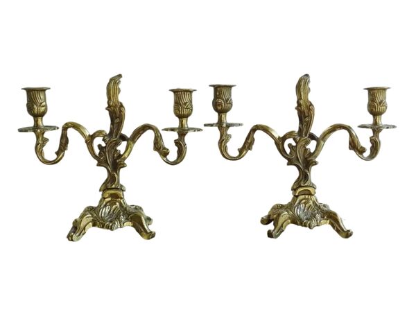 Candélabres anciens en laiton français