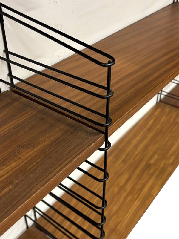 Étagère murale modulaire vintage XXL Tomado Holland en teck, design années 60