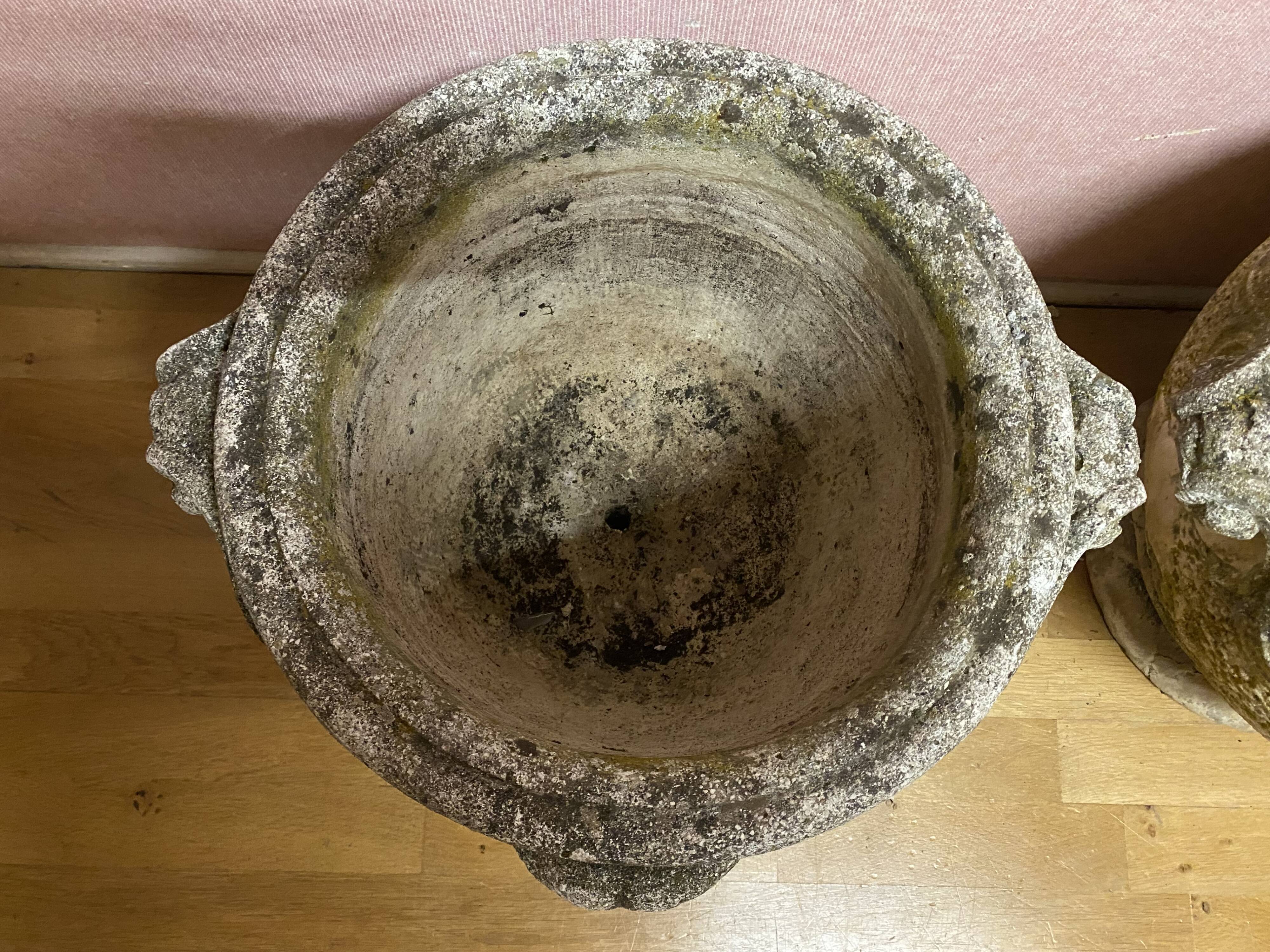 Pair of reconstituted stone planters