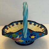 Small Longwy enamel basket