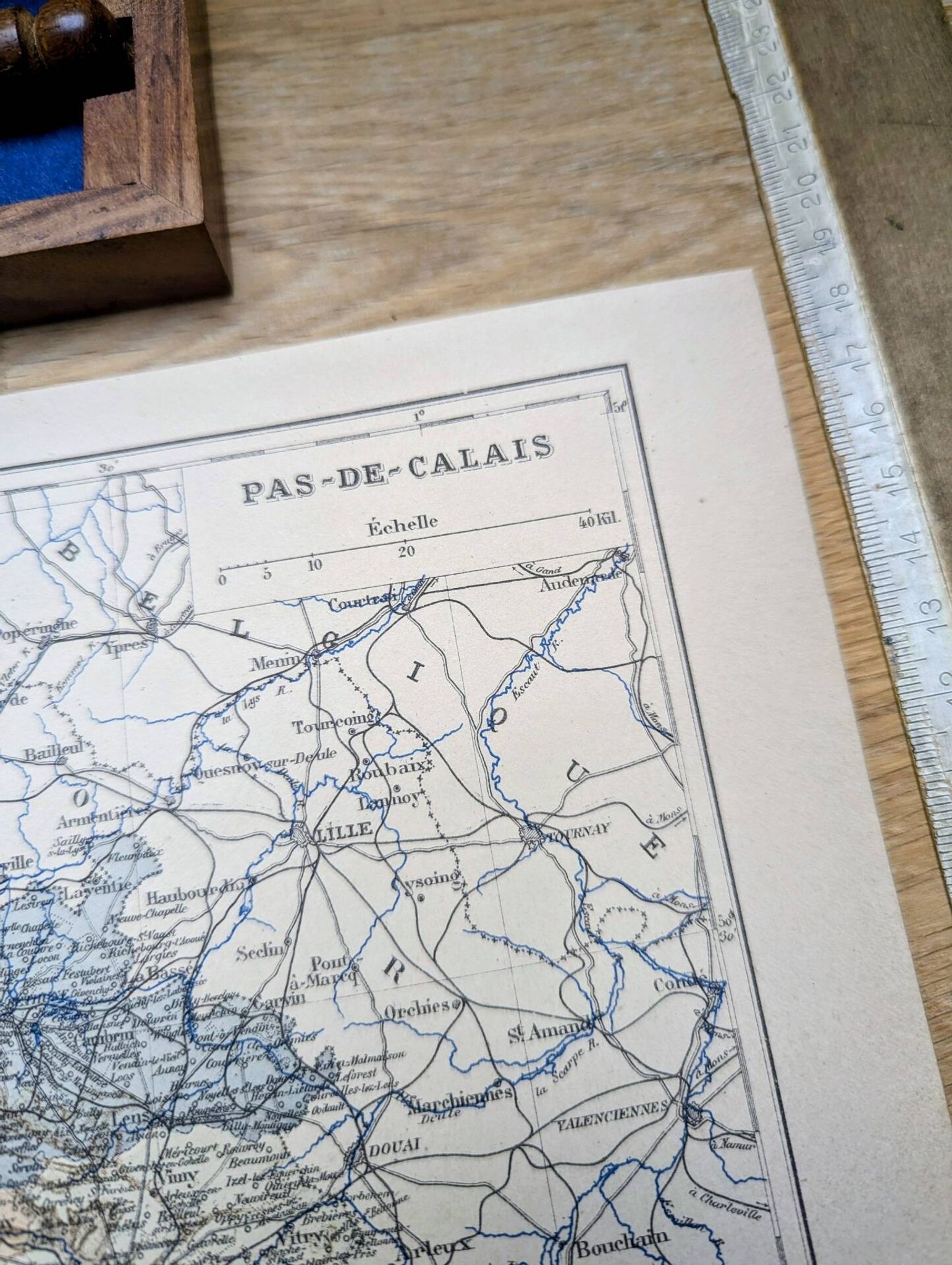 Map of Pas-de-Calais, printed in 1889.