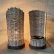 Duo de lampes rotin, câbles tissu neuf 2x2M