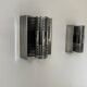 Pair of vintage chrome metal wall lights, France 1970