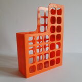 Briefcase magazine holder plastic orange boxer vintage