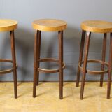 Suite of three bar stools circa 1940