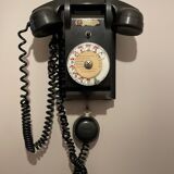 Old Ericsson wall telephone in black bakelite