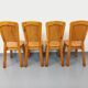 Set of 4 vintage chairs in pine from the 70s