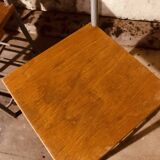 4 "Diana n° 325" designer chairs, 1950s boarding school chairs with drawers