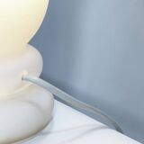 Vintage, Lampe de table Uplighter, Verre Opaline Blanc, Style Art Déco