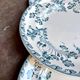 6 assiettes plates Longwy en terre de fer bleue, service "Chartres"