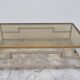 Rectangular coffee table in brass and chromed metal 1970 design