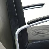 Vintage brown leather Bauhaus design armchair by Ahrend de Cirkel from the 1950s