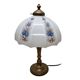 Vintage Brass Lamp With White Opaline Shade