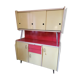 Buffet en formica rouge et jaune